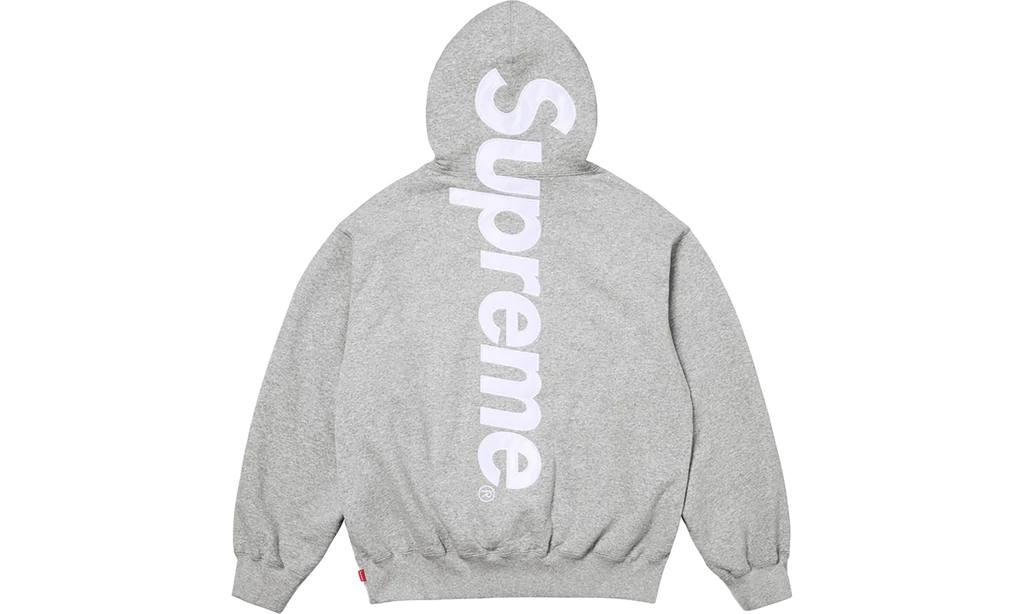 Supreme Satin Appliqué Hooded Sweatshirt (FW25) Heather Grey