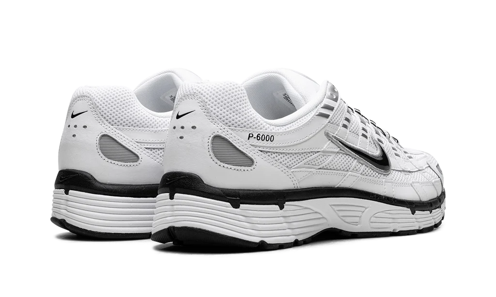 Nike P-6000 White Metallic Silver Black