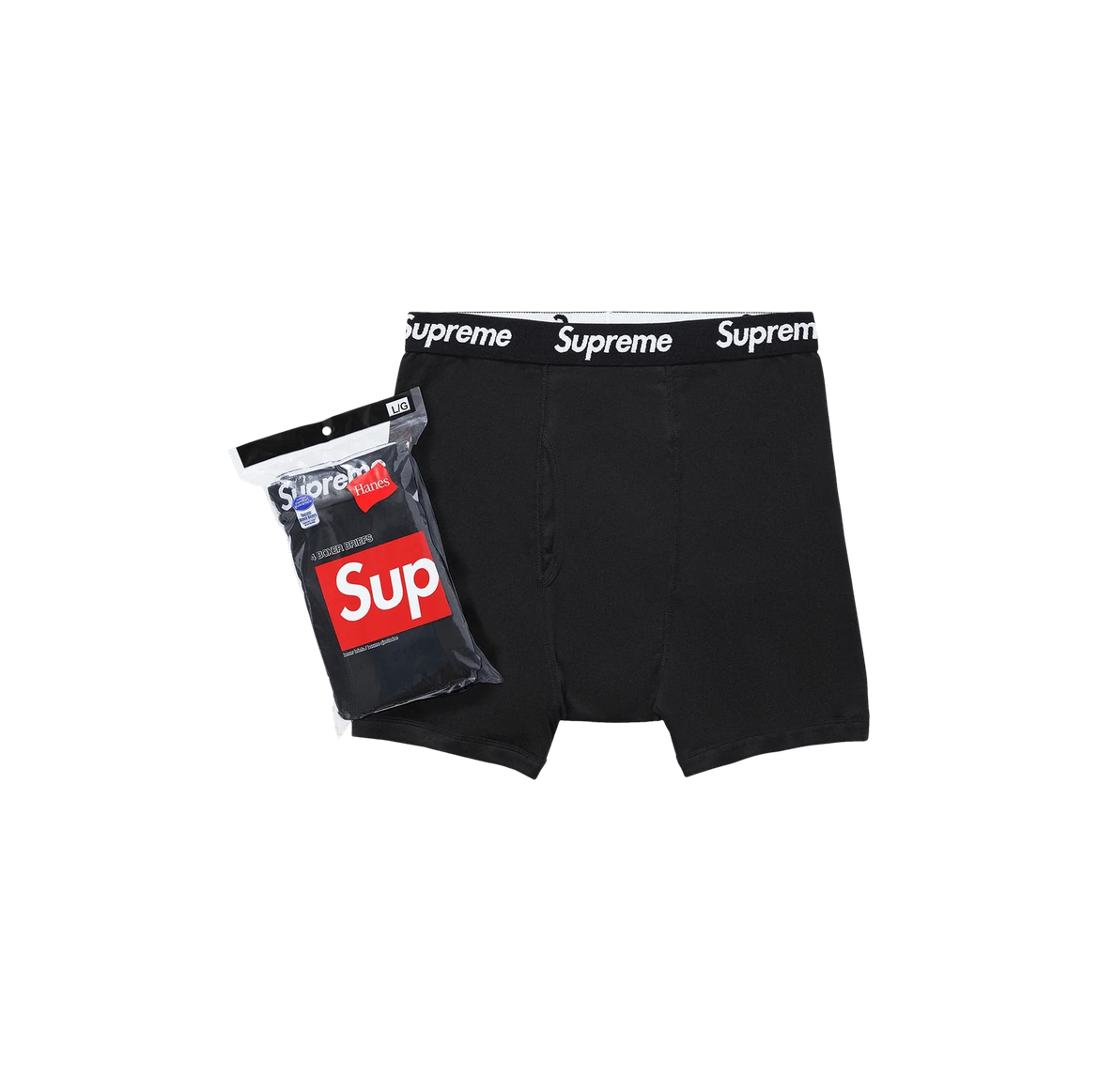 Supreme x Hanes Boxer Briefs (4 Pack) Black