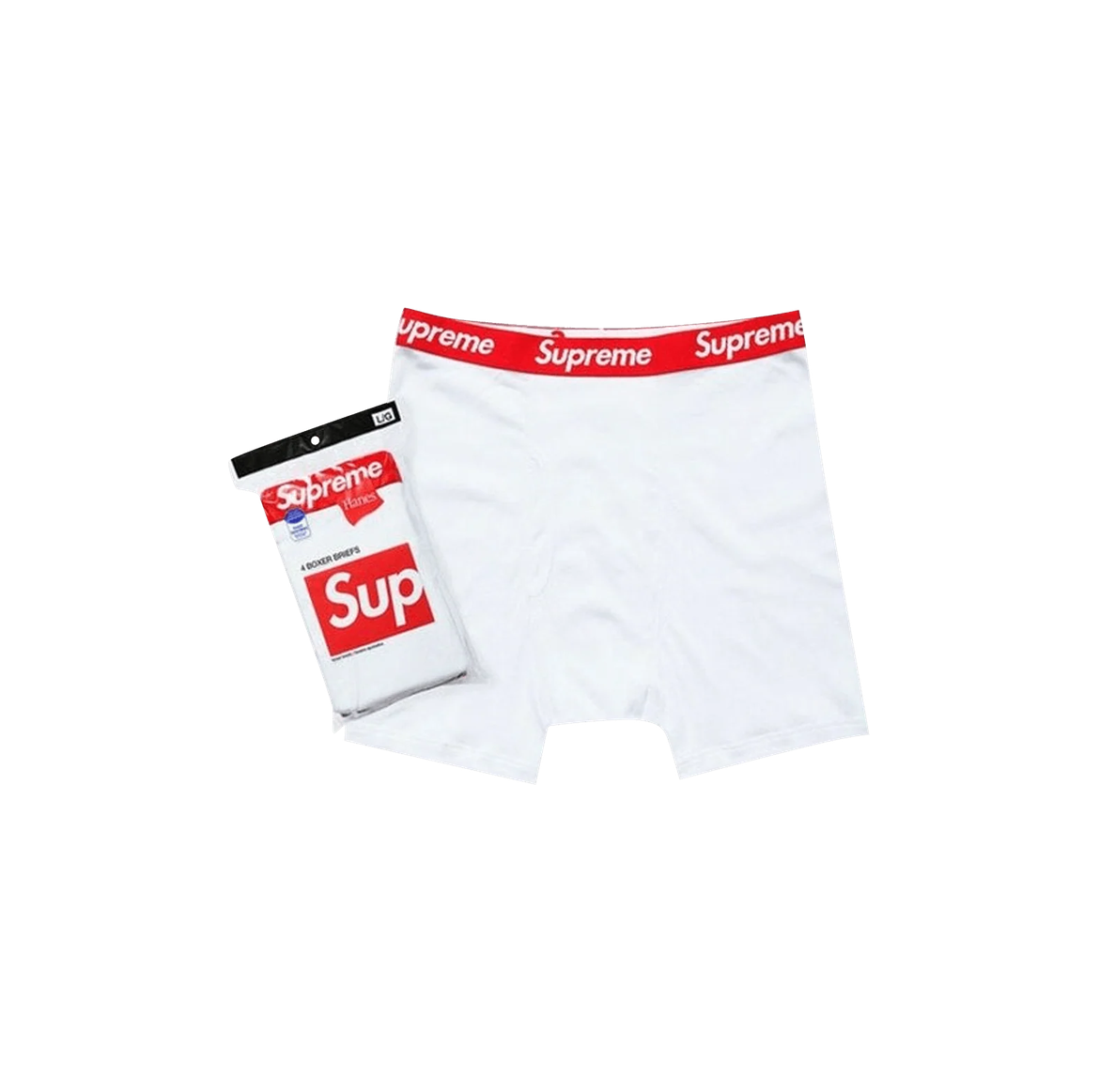 Supreme x Hanes Boxer Briefs (4 Pack) White