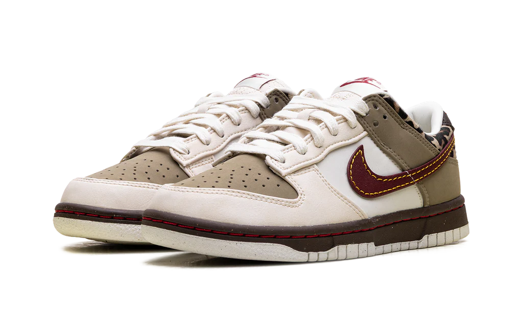 Nike Dunk Low Retro Khaki Team Red Pearl White