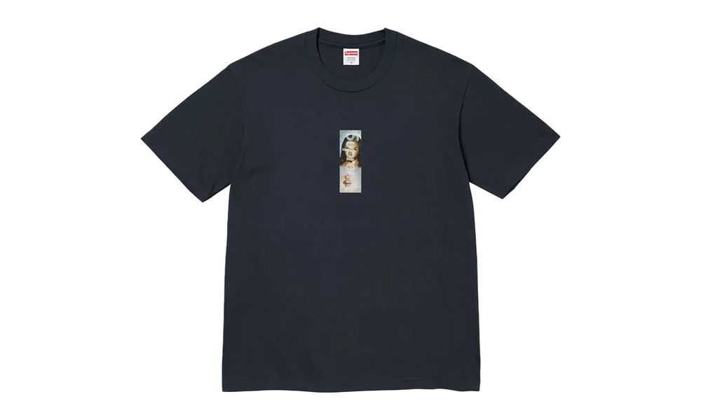 Supreme Prayer Card Box Logo Tee Navy