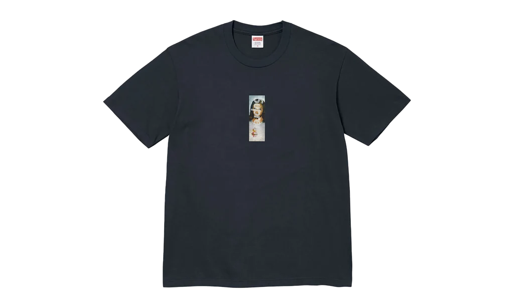 Supreme Prayer Card Box Logo Tee Navy