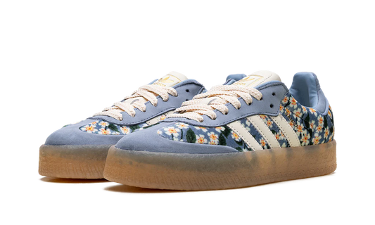 Adidas Sambae Liberty London Floral Embroidery Blue Cream White