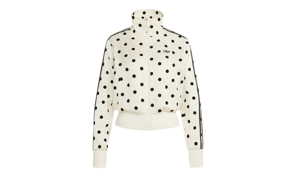 Adidas Women's Satin Polka Dots TT Track Jacket Off White