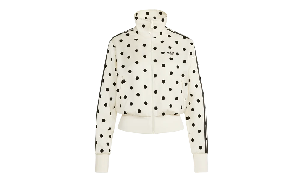 Adidas Women's Satin Polka Dots TT Track Jacket Off White